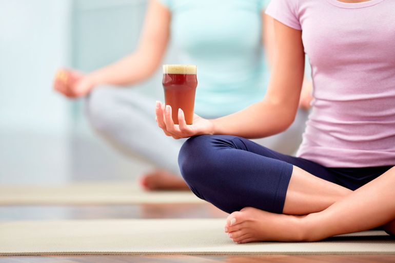 One time I did Beer Yoga. Next time, namaste at home.