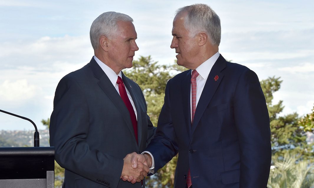 Mike Pence and Malcolm Turnbull (I'm unsure which is which) / Getty Images