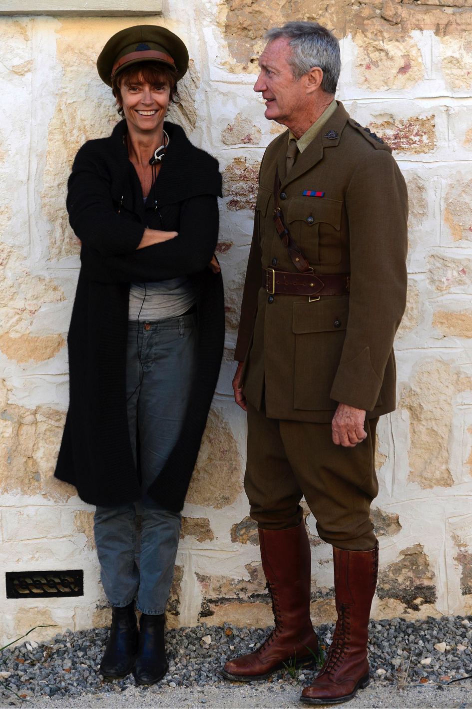 Rachel Ward and Bryan Brown during the shooting of the film An Accidental Soldier © Newton Films Australia 2016 and GoalPost Pictures 2016.